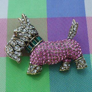 Heidi Daus Diamond in the Woof Scottie Dog Brooch